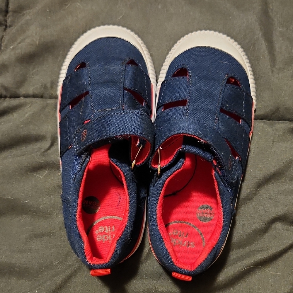 Stride Rite Navy and Red Kids Canvas Sandals